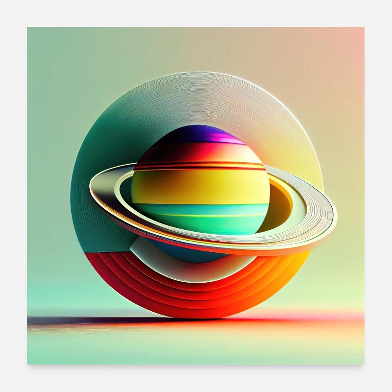 Kolonisation des Saturn Poster 60x60 cm