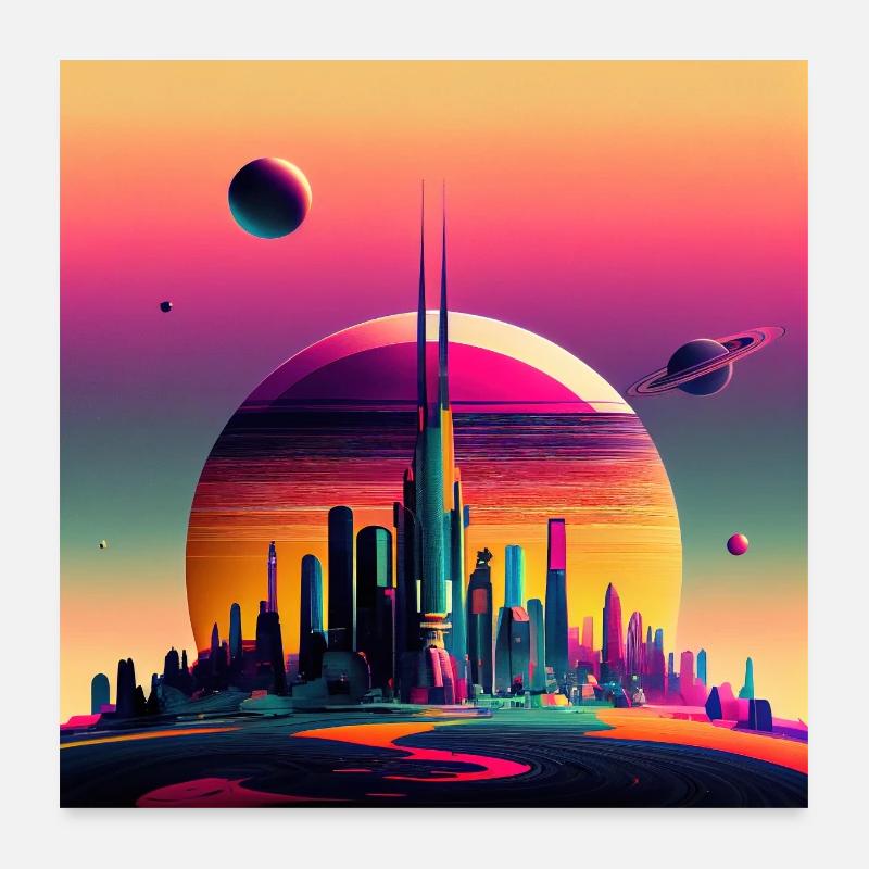 Kolonisation des Saturn Poster 60x60 cm