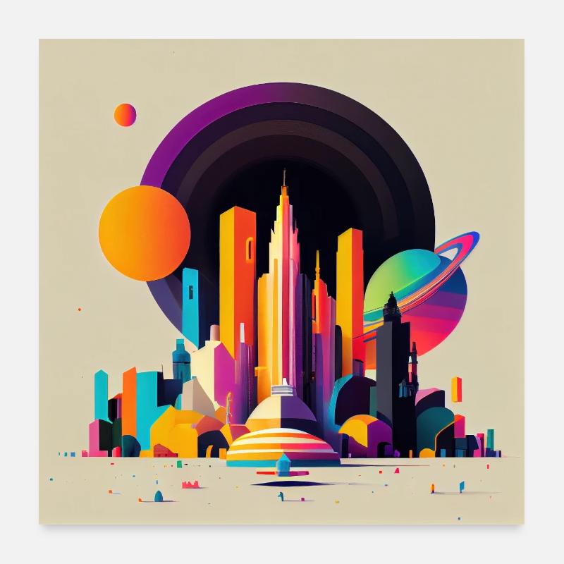 Kolonisation des Saturn Poster 60x60 cm