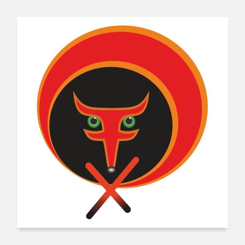 Der Rotfuchs des Lebens. Poster 60x60 cm