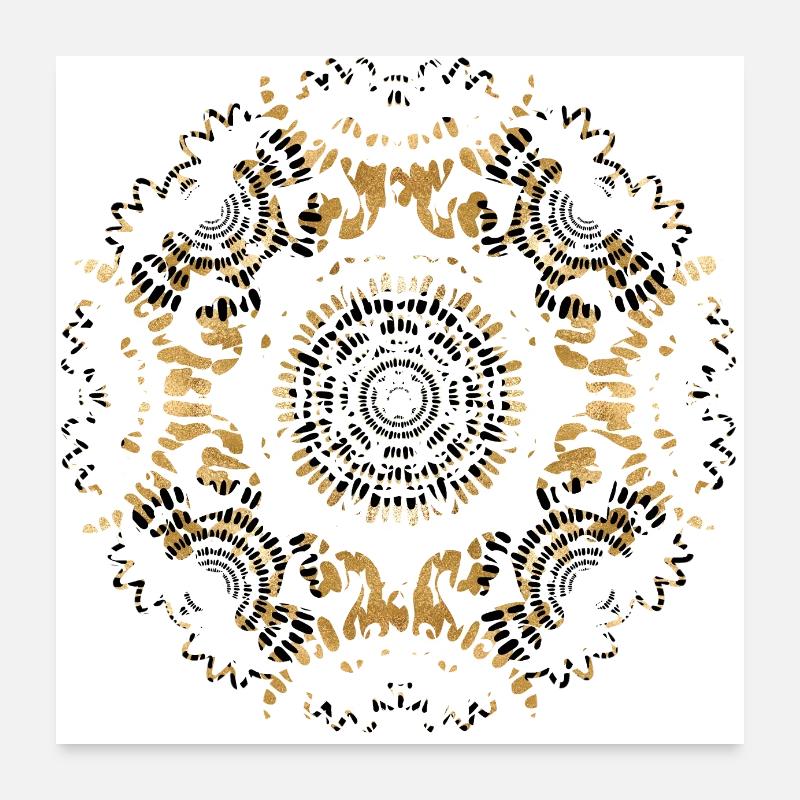 Mandala yoga boho fleur amour paix nature Poster 60 x 60 cm