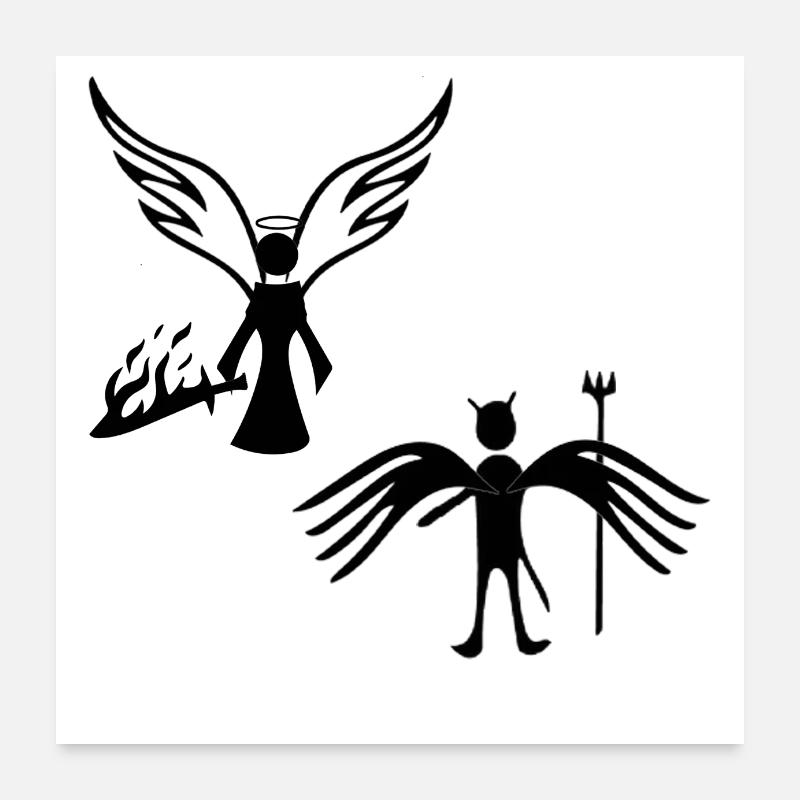 Confrontation - Poster 60 x 60 cm - blanc