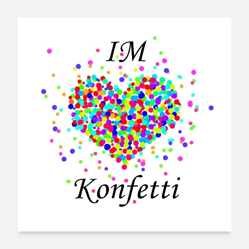 Im Herzen Konfetti Poster 60x60 cm