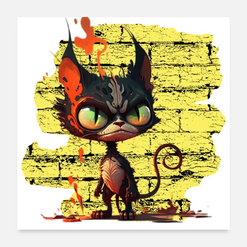 Lustige Katze Poster 60x60 cm