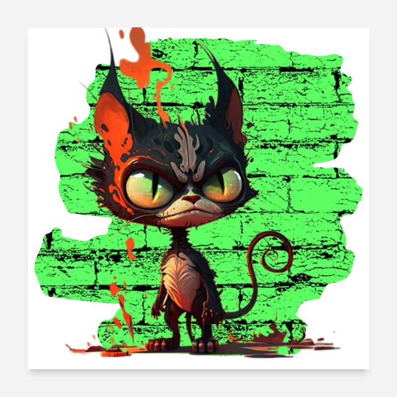 Drôle de chat Poster 60 x 60 cm