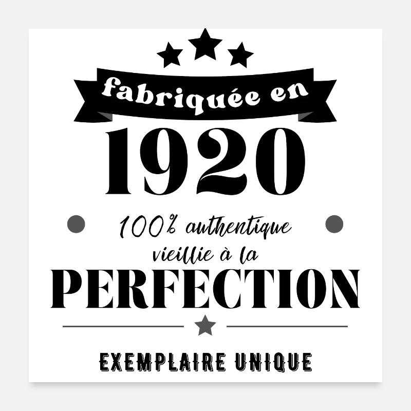 fabriquée en 1920 Poster 60 x 60 cm
