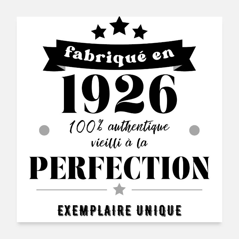 fabriqué en 1926 Poster 60 x 60 cm