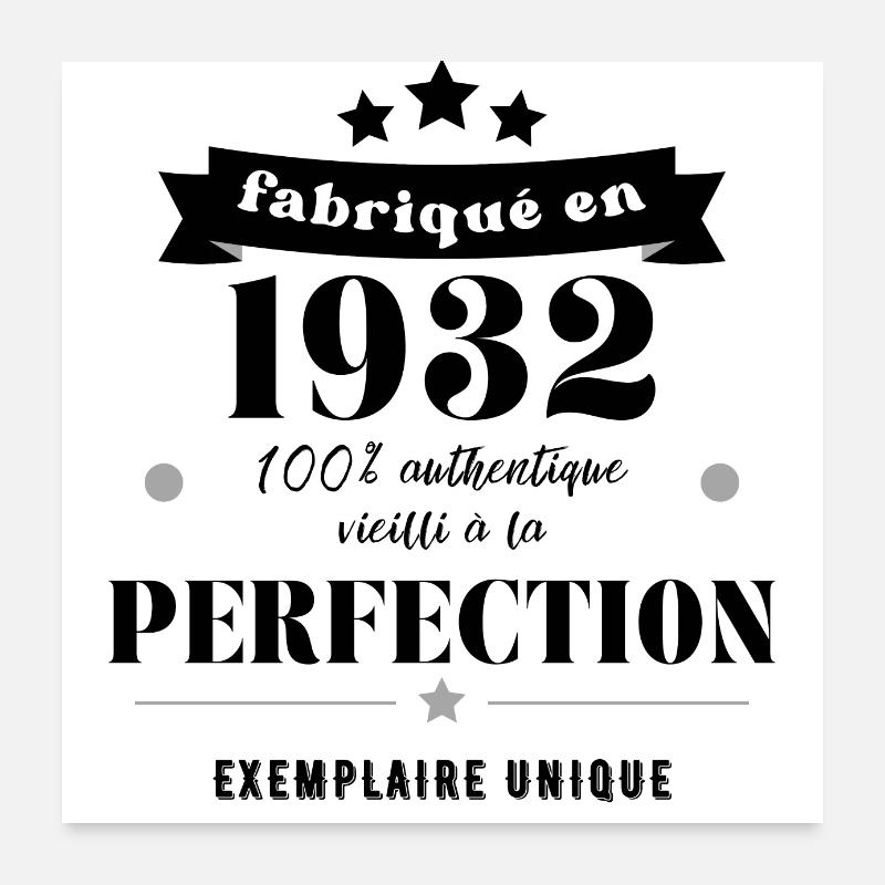 fabriqué en 1932 Poster 60 x 60 cm