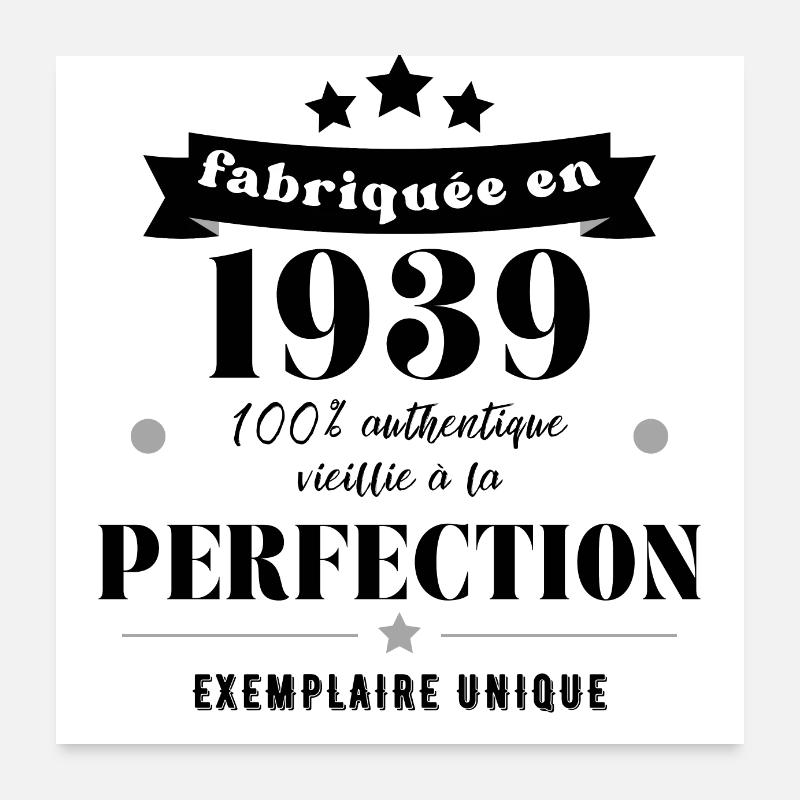 fabriquée en 1939 Poster 60 x 60 cm