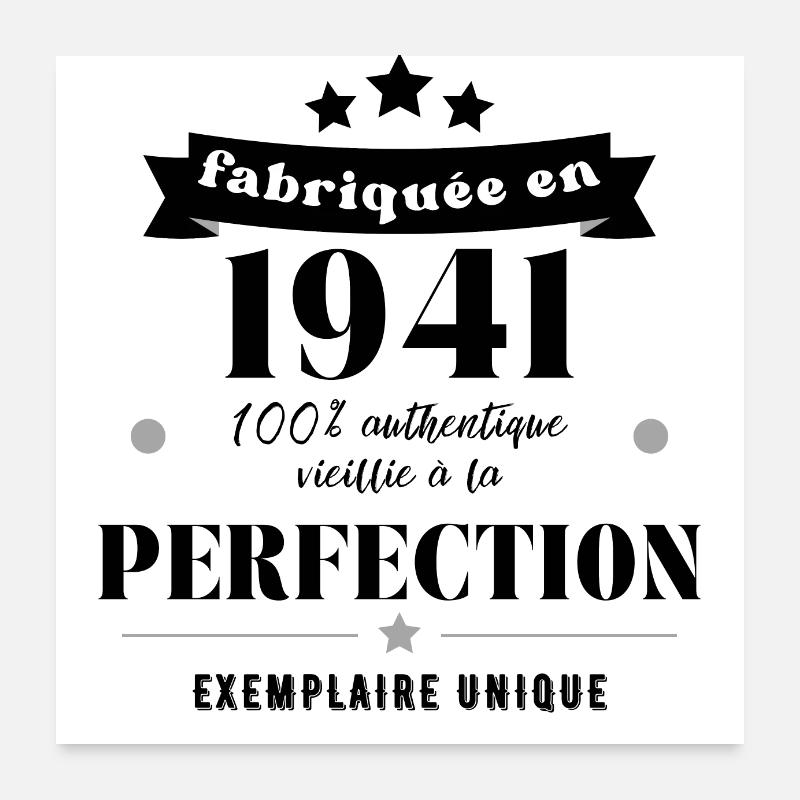 fabriquée en 1941 Poster 60 x 60 cm