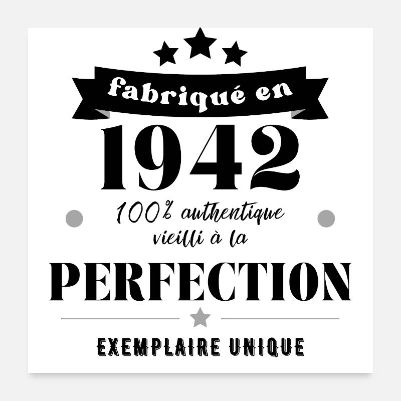 fabriqué en 1942 Poster 60 x 60 cm