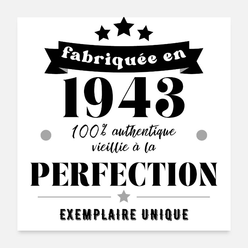 fabriquée en 1943 Poster 60 x 60 cm