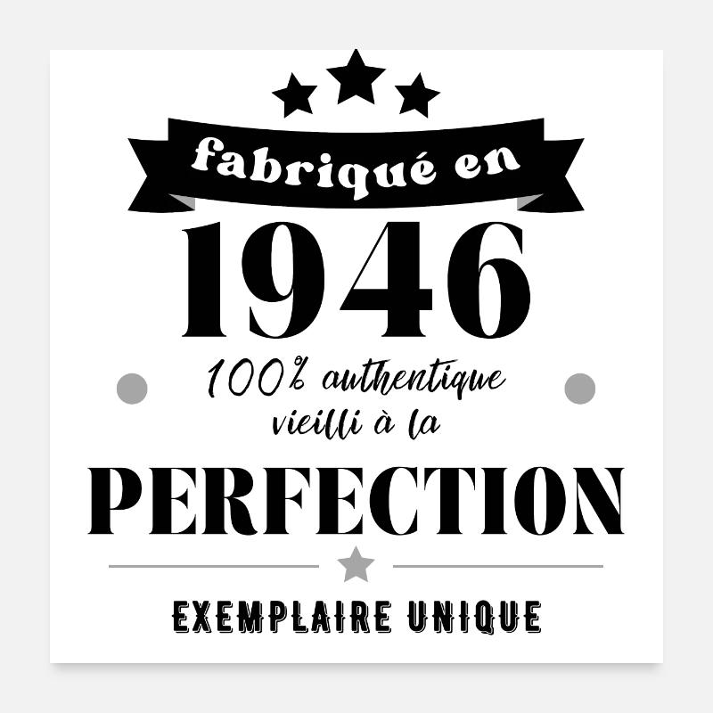 fabriqué en 1946 Poster 60 x 60 cm