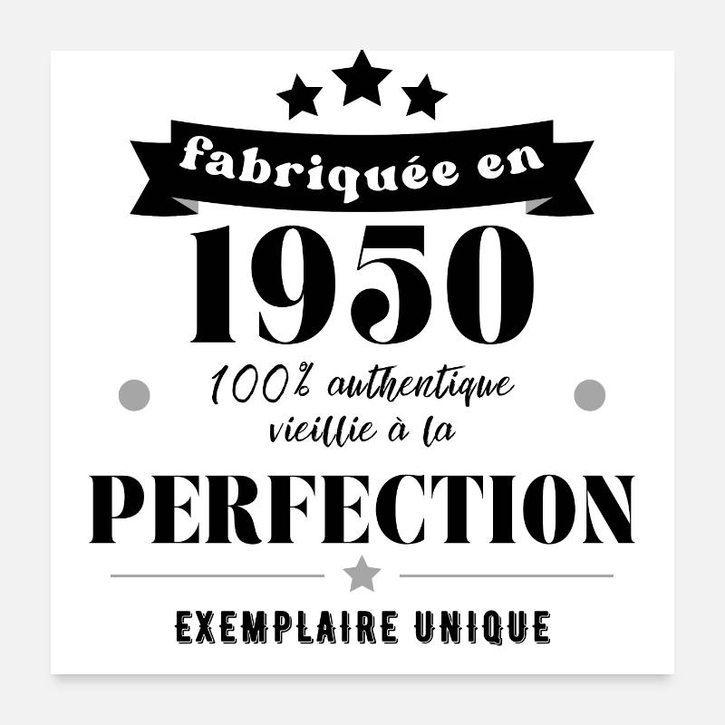 fabriquée en 1950 Poster 60 x 60 cm