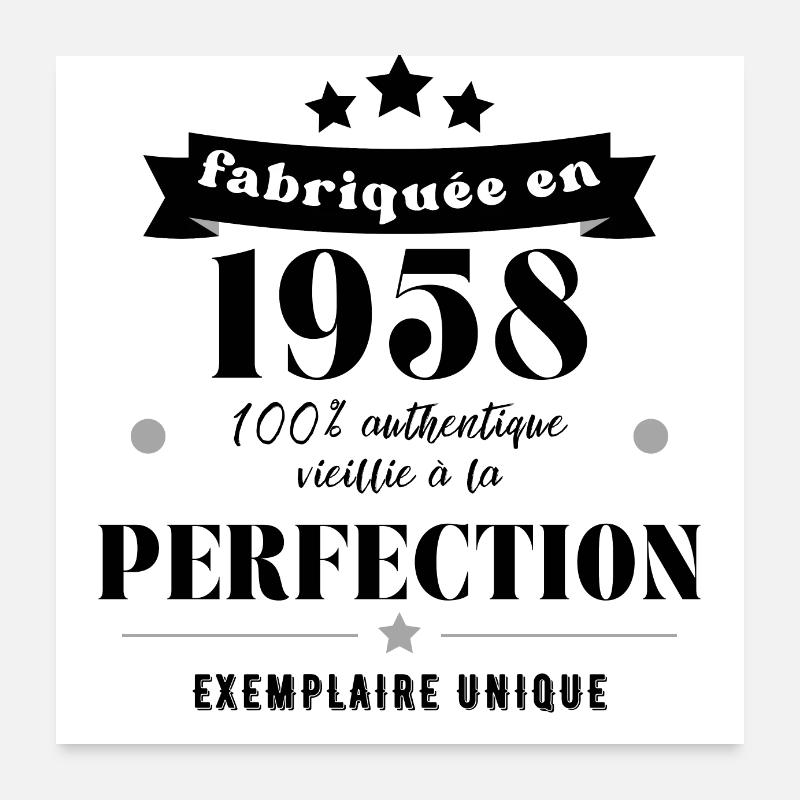 fabriquée en 1958 Poster 60 x 60 cm