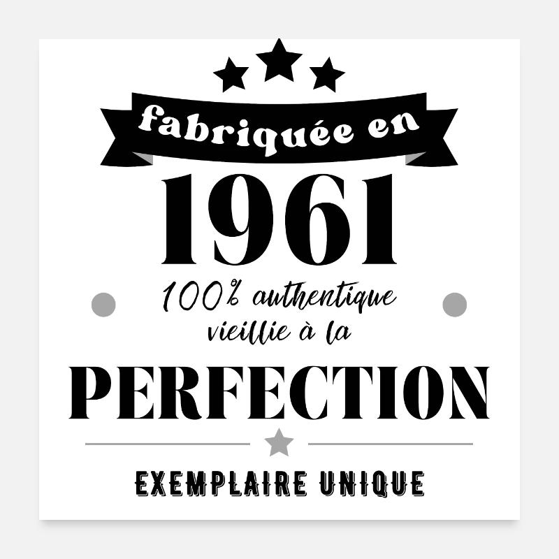 fabriquée en 1961 Poster 60 x 60 cm