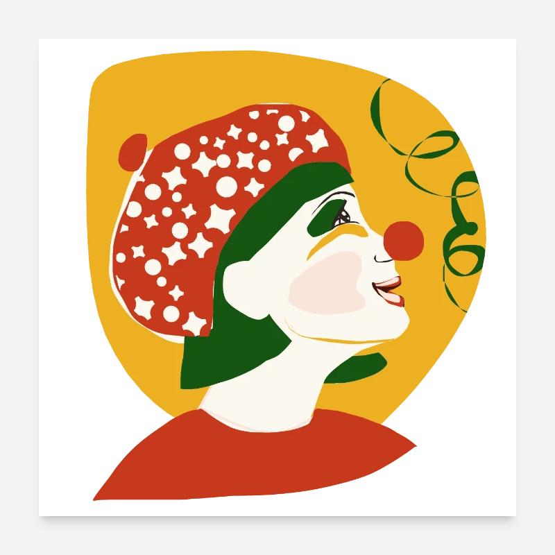 Fête des clowns Poster 60 x 60 cm
