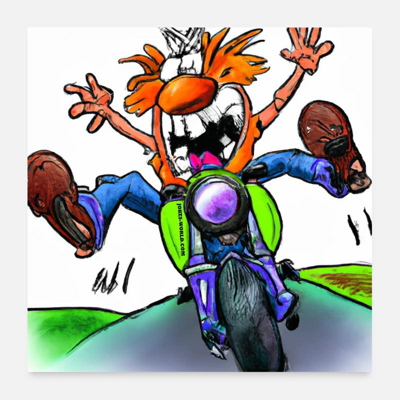 BIKER - YEEAAAA! - Poster 60x60 cm - Weiß