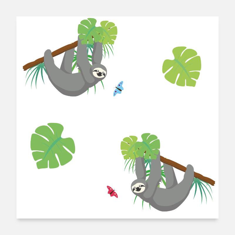 Paresseux Poster 60 x 60 cm