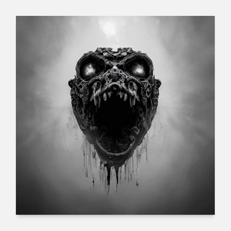Snake Skull Poster 24" x 24" (60x60 cm)