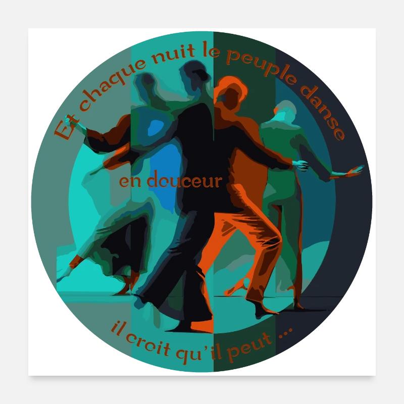 le peuple danse Poster 60 x 60 cm