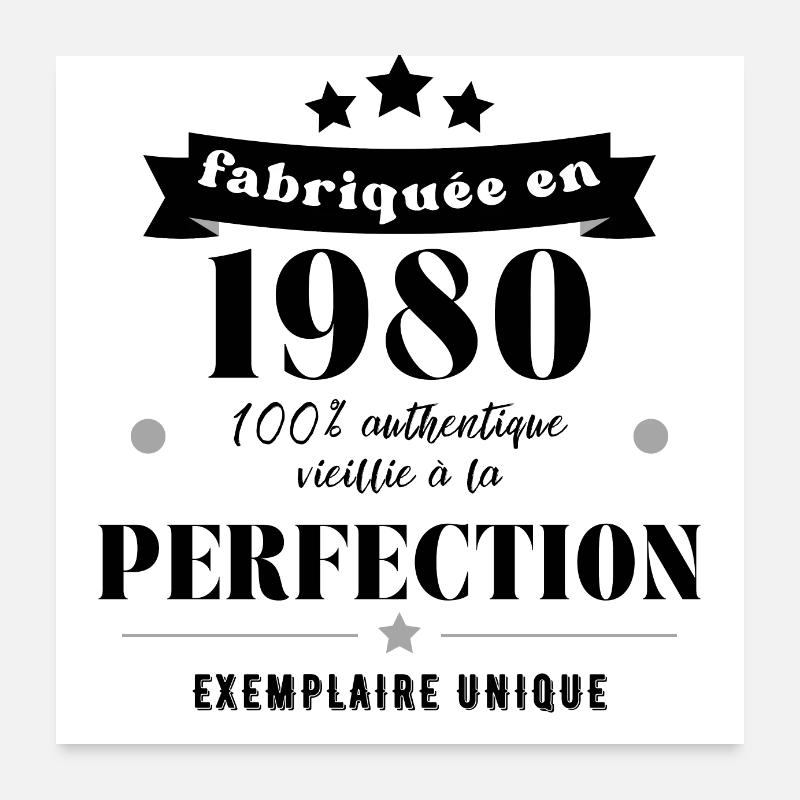 fabriquée en 1980 Poster 60 x 60 cm