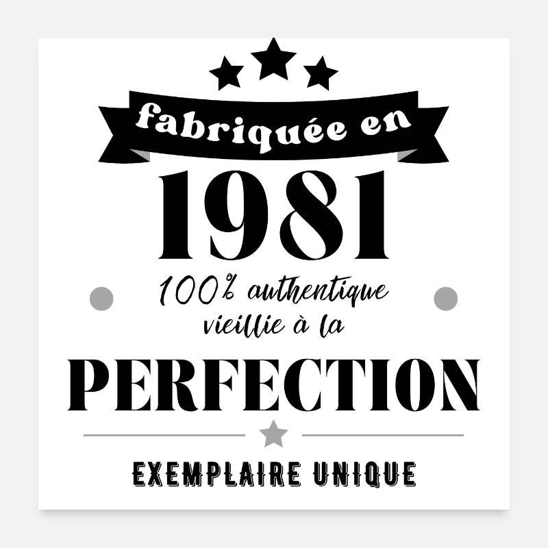 fabriquée en 1981 Poster 60 x 60 cm