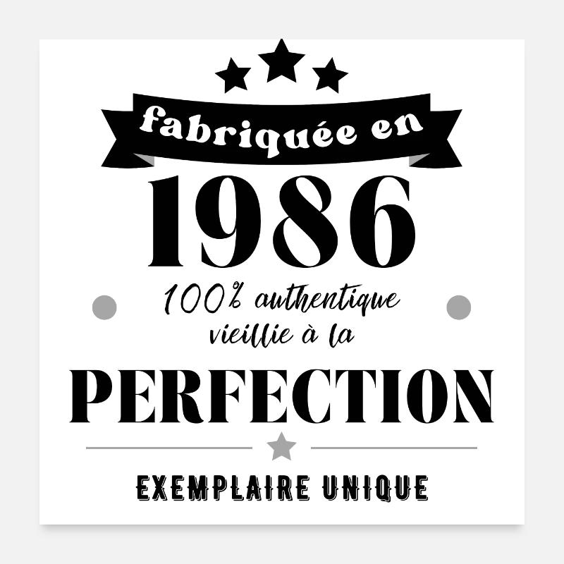 fabriquée en 1986 Poster 60 x 60 cm