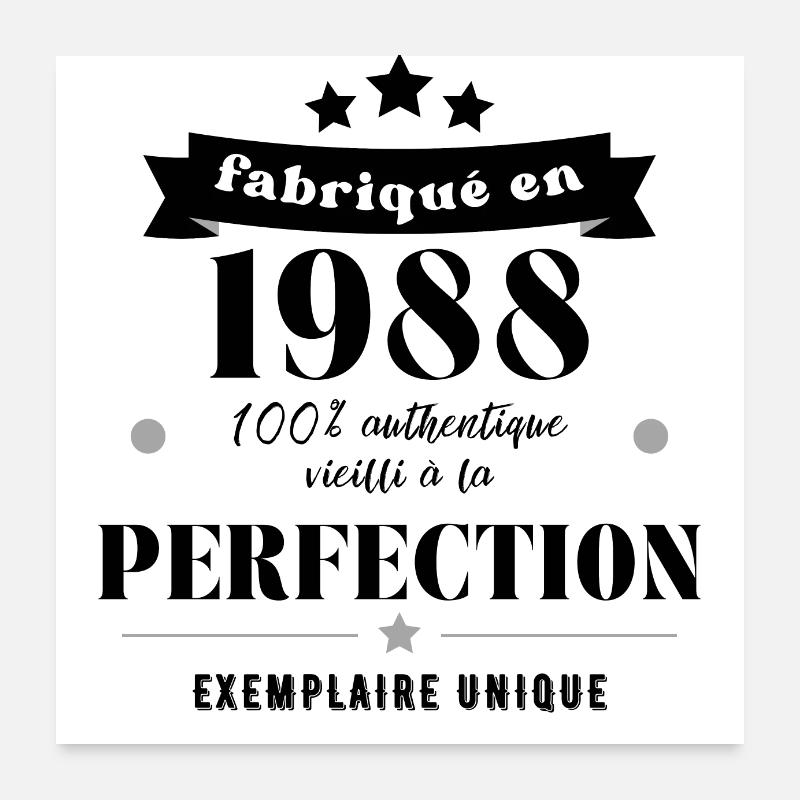 fabriqué en 1988 Poster 60 x 60 cm