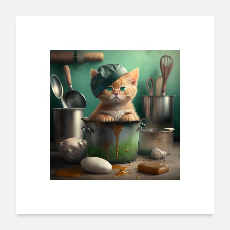 Cat cuisto Poster 60 x 60 cm