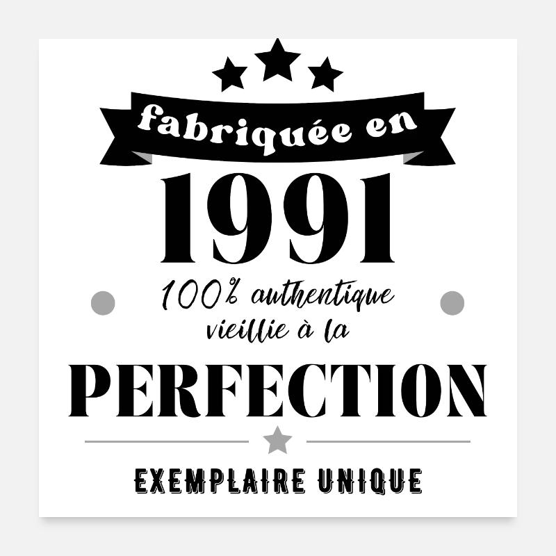 fabriquée en 1991 Poster 60 x 60 cm