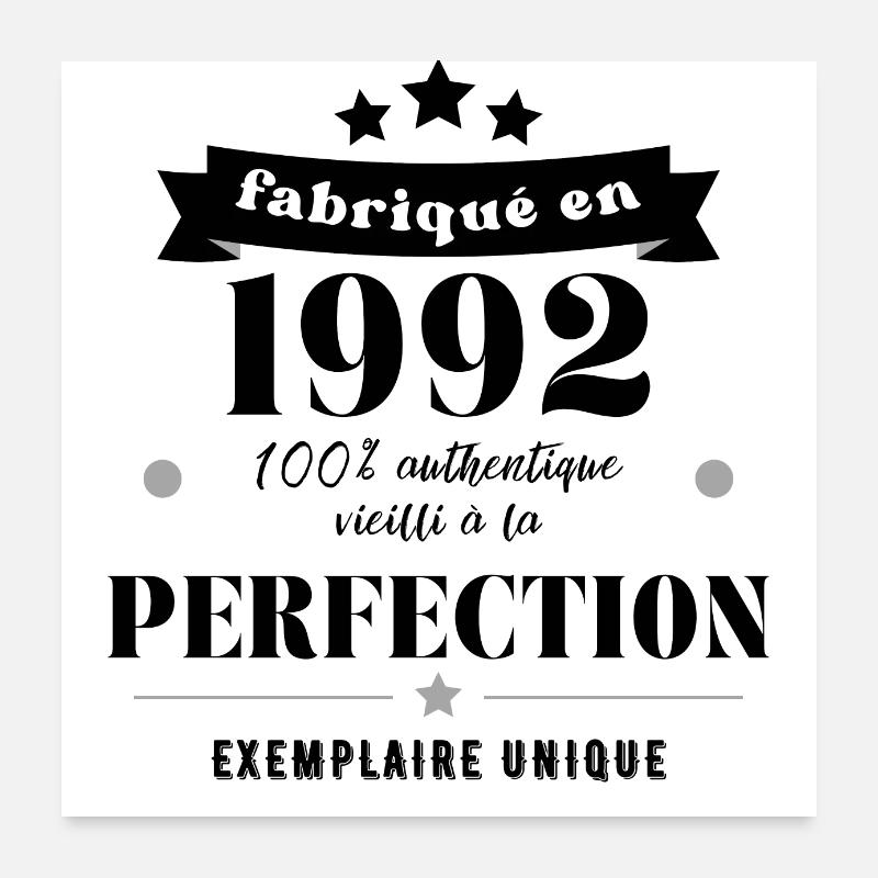 fabriqué en 1992 Poster 60 x 60 cm
