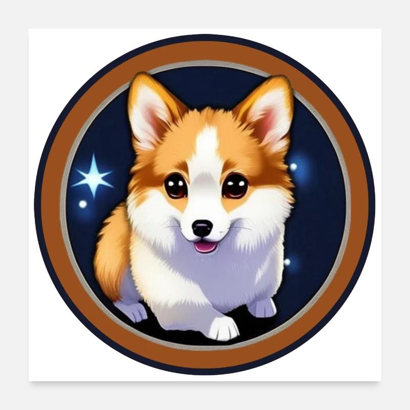 Le chiot Corgin le plus mignon de tous les temps Poster 60 x 60 cm