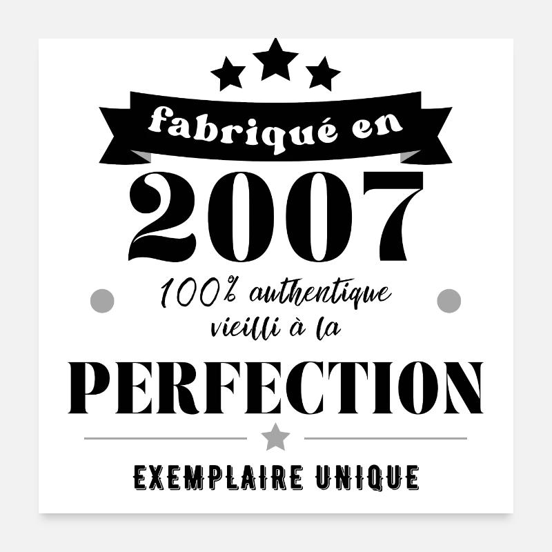 fabriqué en 2007 Poster 60 x 60 cm