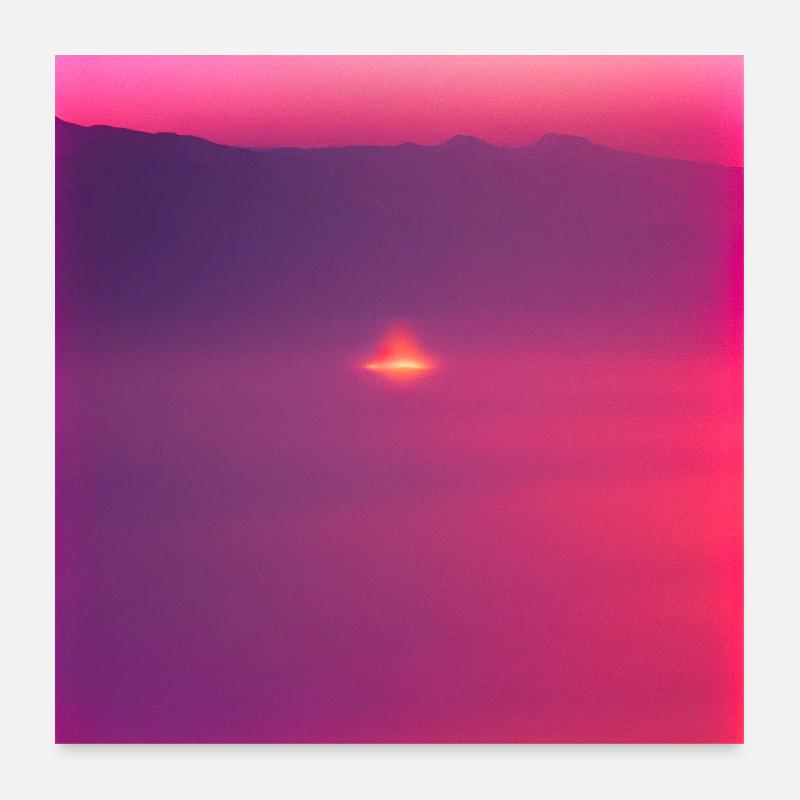 Coucher de soleil - Poster 60 x 60 cm - blanc