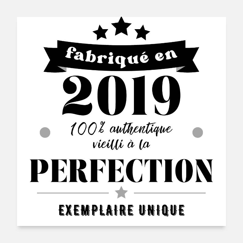 fabriqué en 2019 Poster 60 x 60 cm