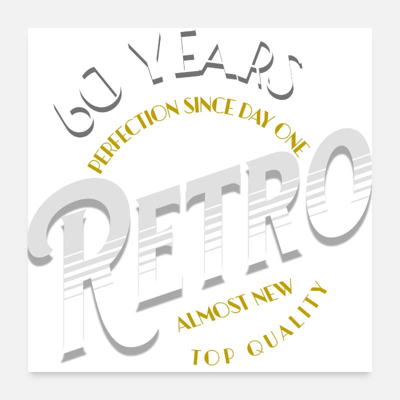 60 ans rétro anniversaire Poster 60 x 60 cm