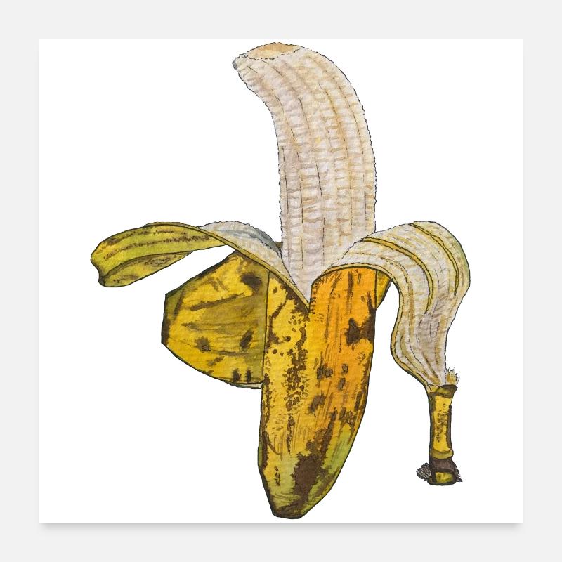 banane partiellement pelée fruit fruité sain Poster 60 x 60 cm