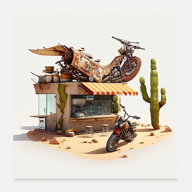 Desert city Poster 60x60 cm