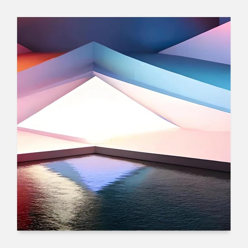 Géométrique, Design d’art numérique 3D Poster 60 x 60 cm