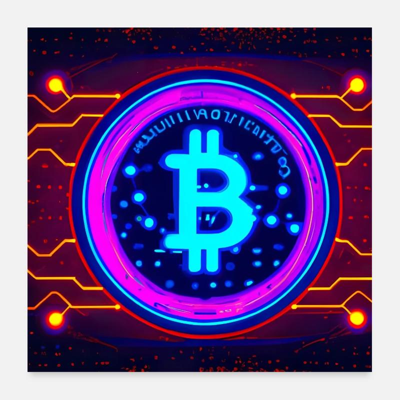 Bitcoin connected to Poster 24" x 24" (60x60 cm)