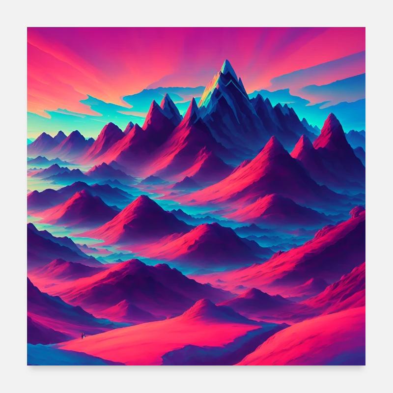 Berg Gipfel der Alpen Poster 60x60 cm