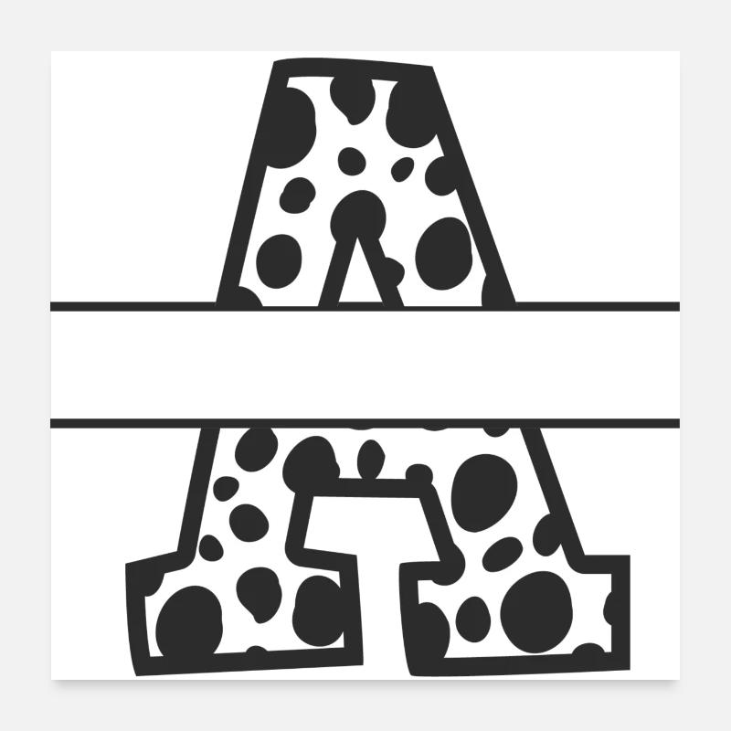 Personalized cow pattern letter Poster 24" x 24" (60x60 cm)