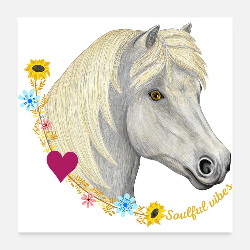 Vibrations soul de poney Poster 60 x 60 cm