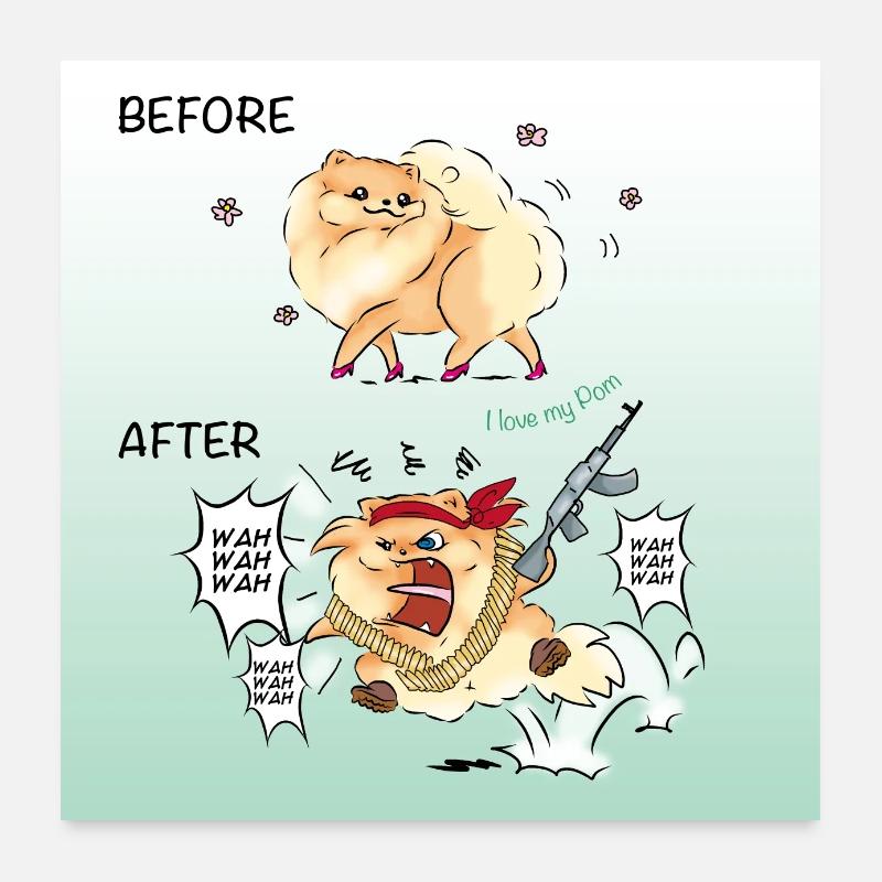 Vorher Nachher Poster 60x60 cm