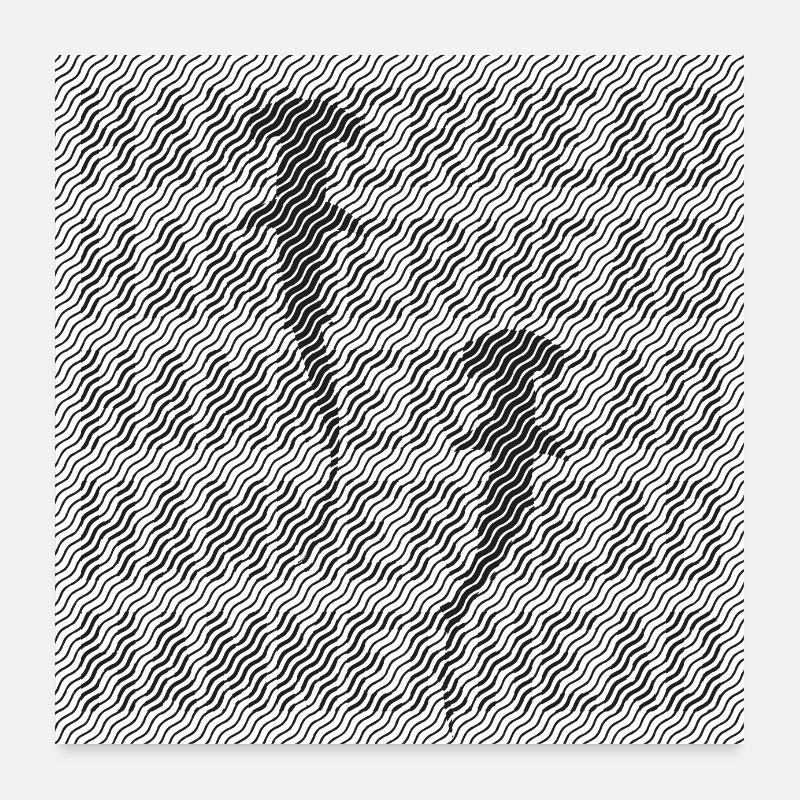 Hammerhai - Poster 60x60 cm - Weiß