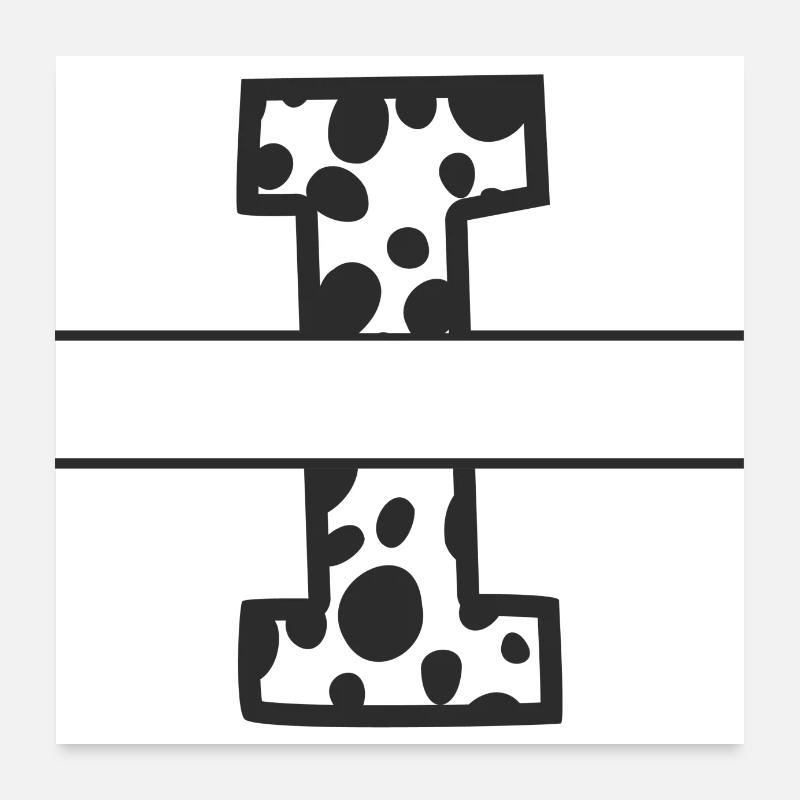 Letter I custom cow pattern Poster 24" x 24" (60x60 cm)