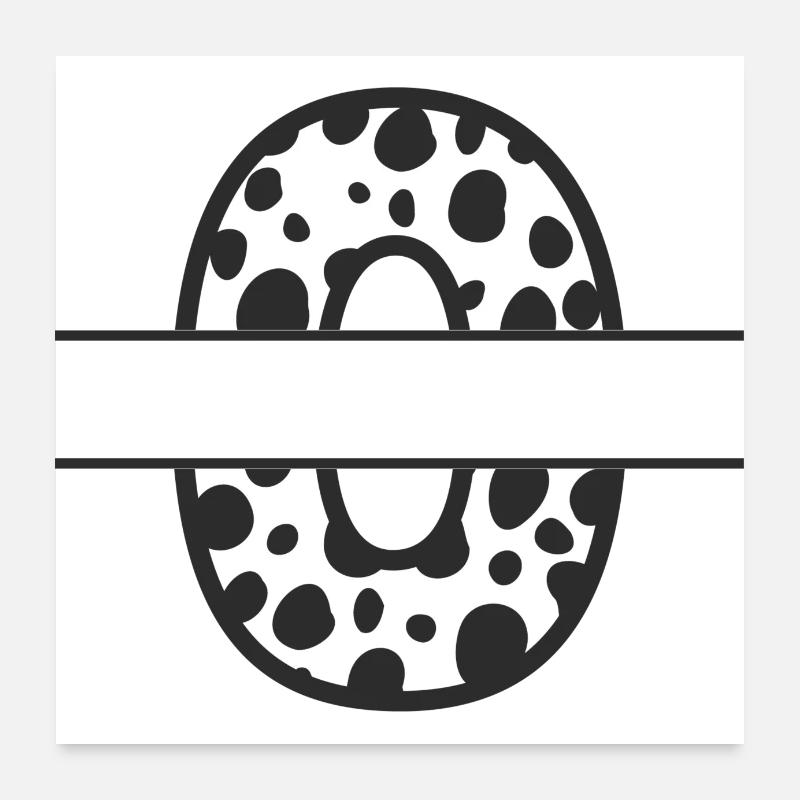 letter o custom cow pattern Poster 24" x 24" (60x60 cm)