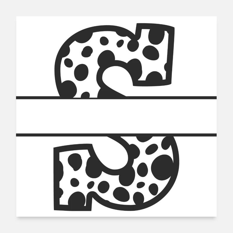 Personalized cow pattern letters Poster 24" x 24" (60x60 cm)