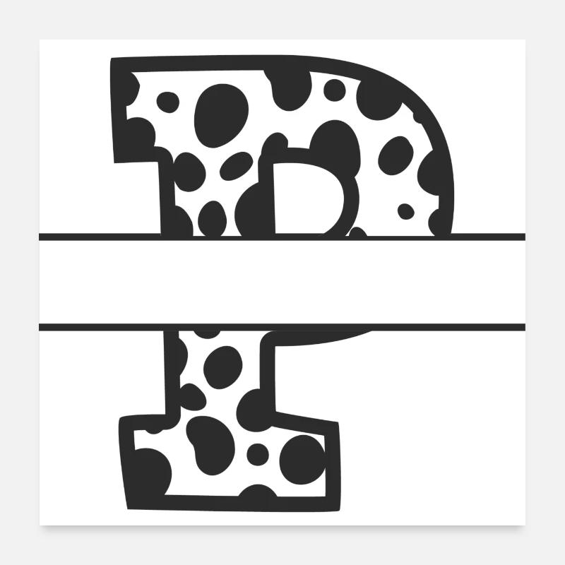 Buchstabe P benutzerdefiniertes Kuhmuster Poster 60x60 cm